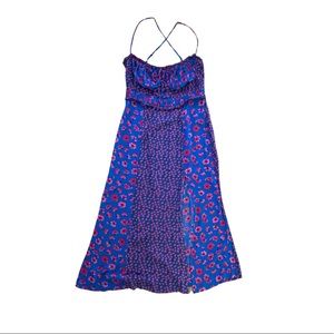Free People Tigerlilly Midi Cobalt Floral Dress Size L